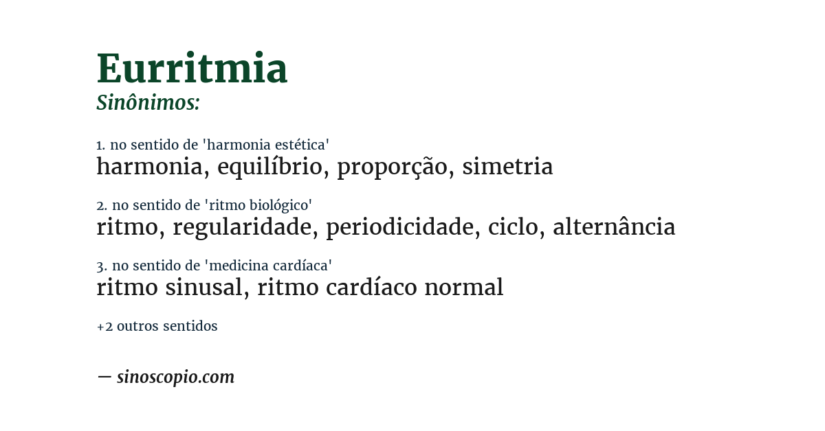 Sinônimo de eurritmia