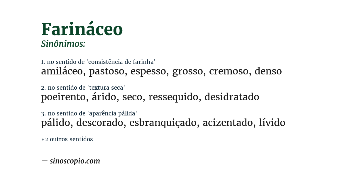 Sinônimo de farináceo