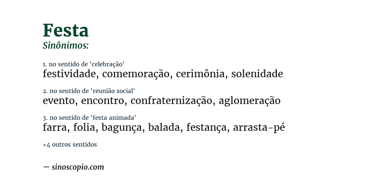 Sinônimo de festa