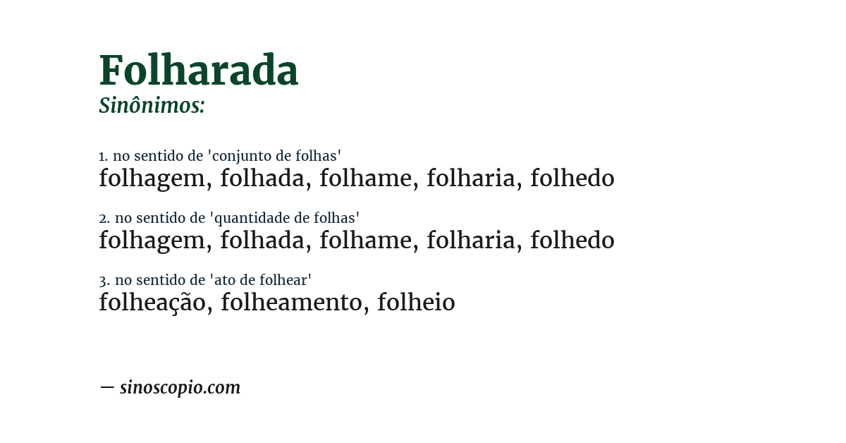 Sinônimo de folharada