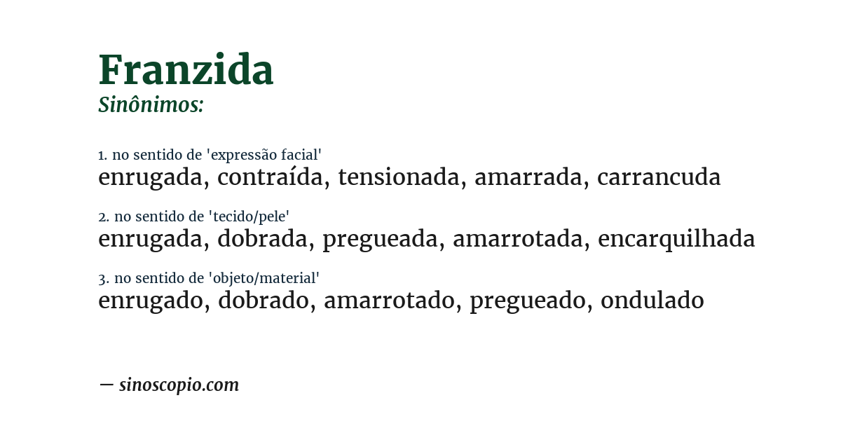 Sinônimo de franzida