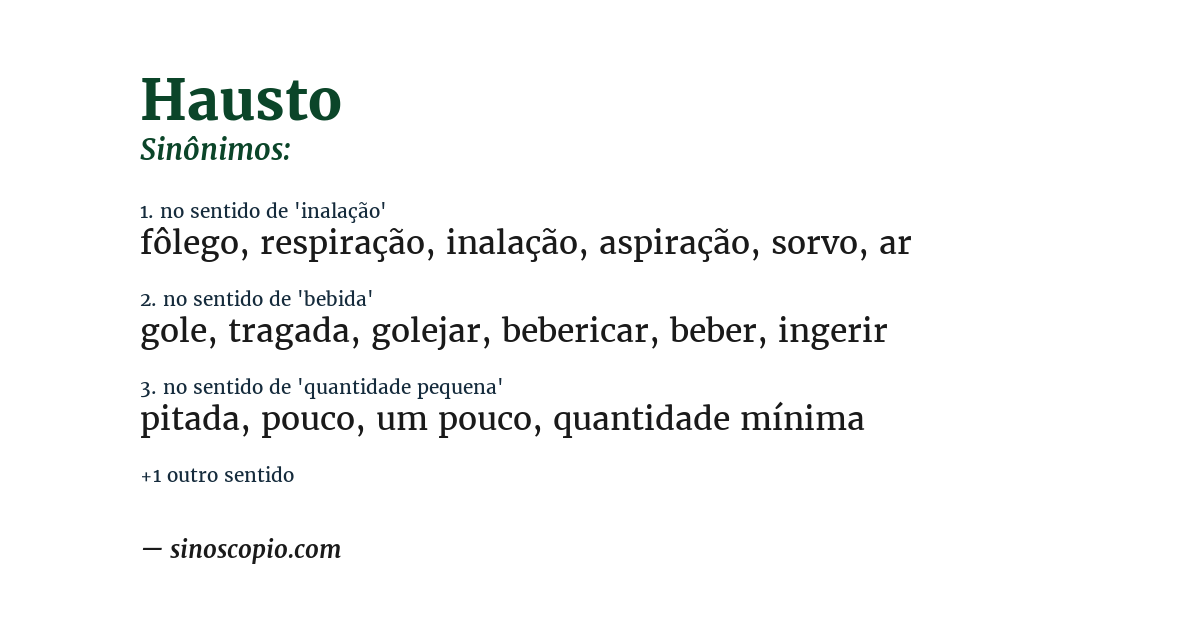 Sinônimo de hausto