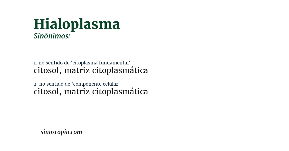 Sinônimo de hialoplasma
