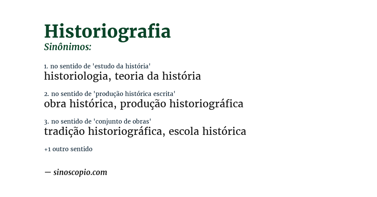 Sinônimo de historiografia