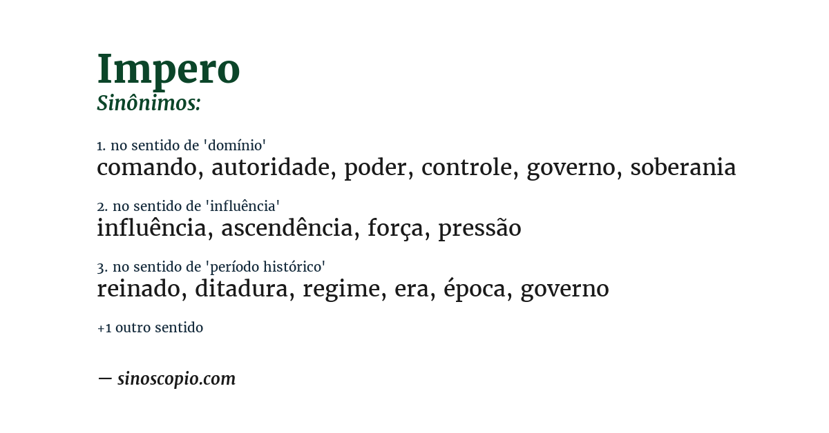 Sinônimo de impero