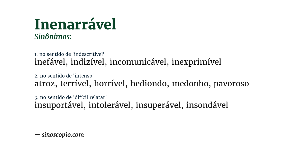 Sinônimo de inenarrável