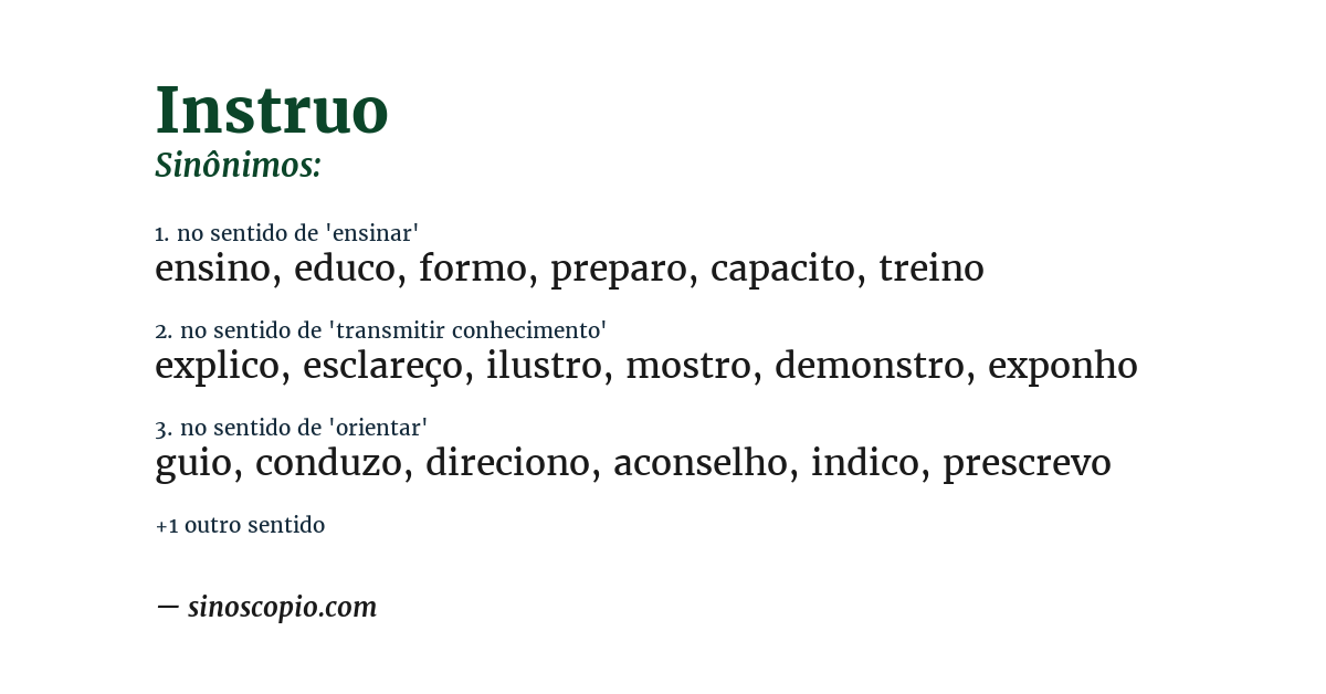 Sinônimo de instruo