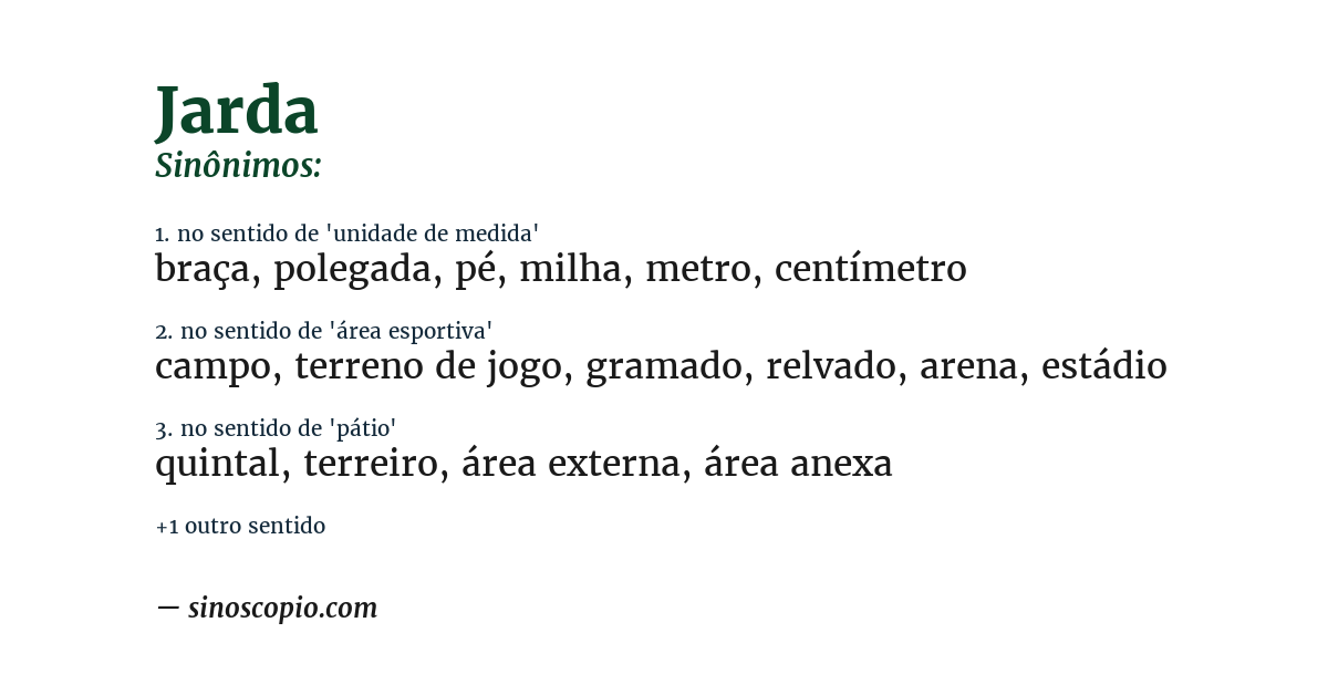 Sinônimo de jarda