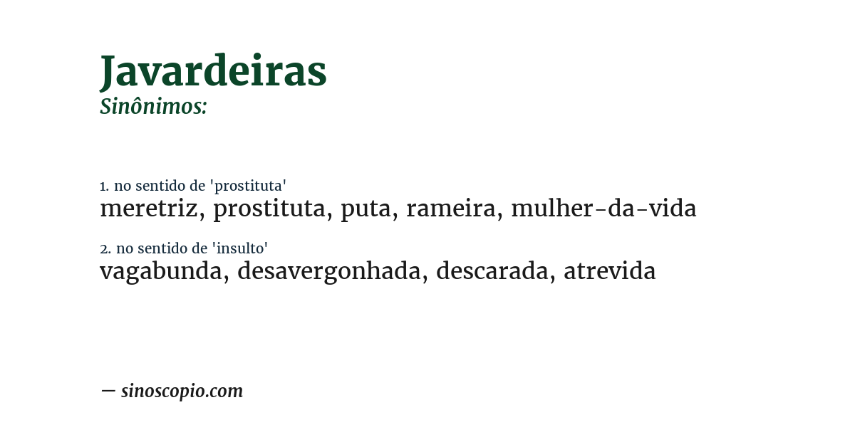 Sinônimo de javardeiras