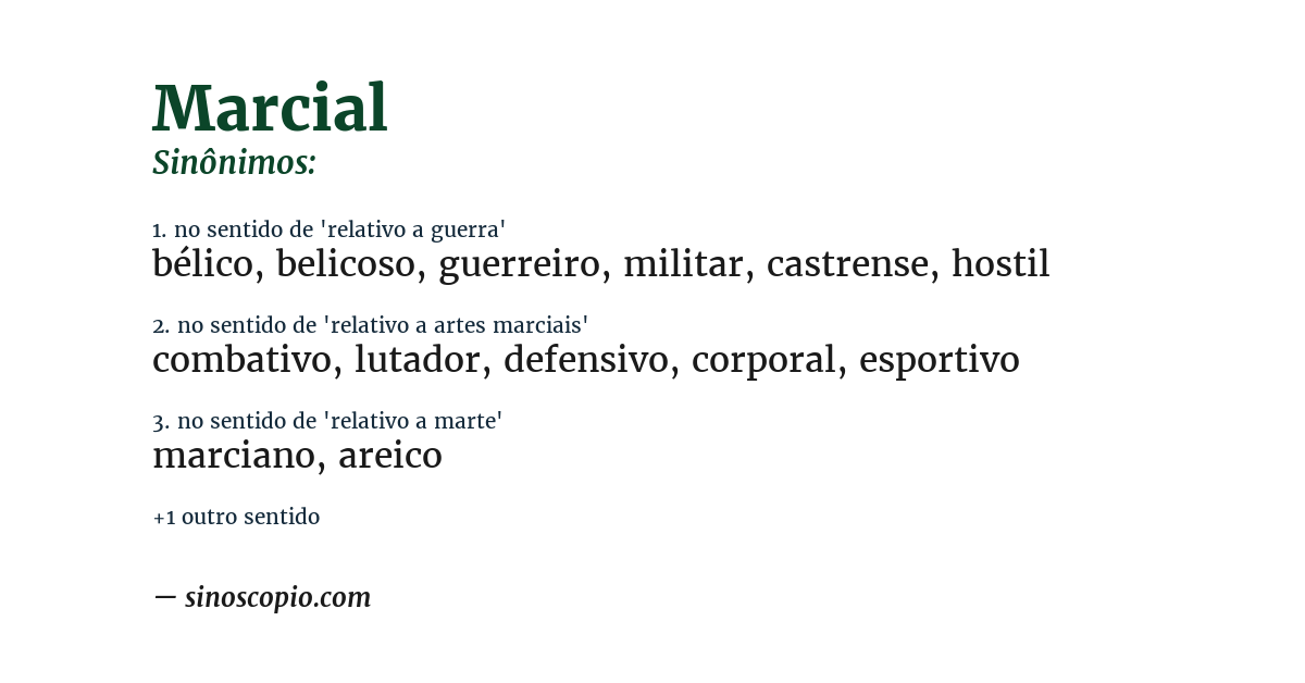 Sinônimo de marcial