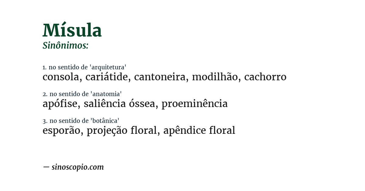 Sinônimo de mísula