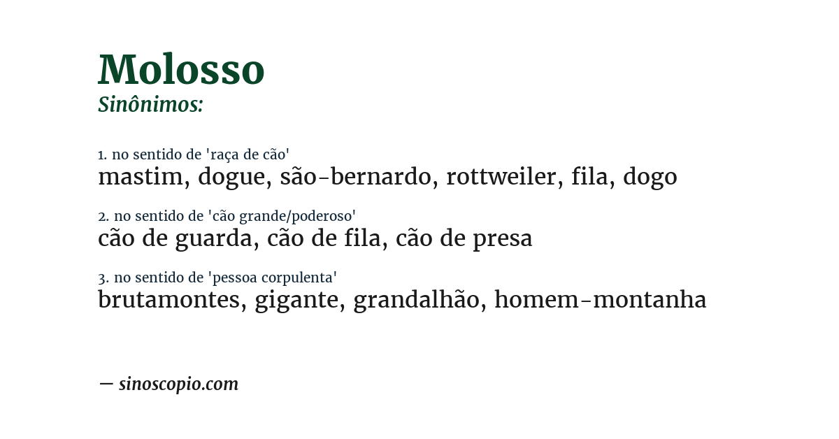 Sinônimo de molosso