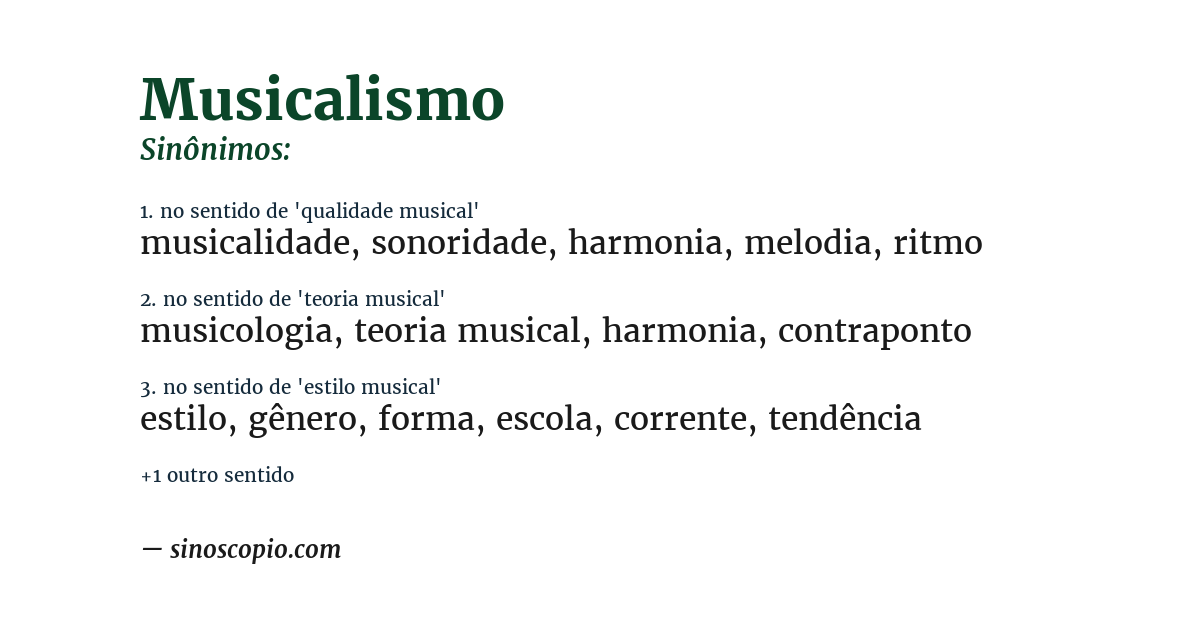 Sinônimo de musicalismo