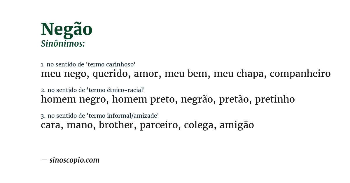 Sinônimo de negão