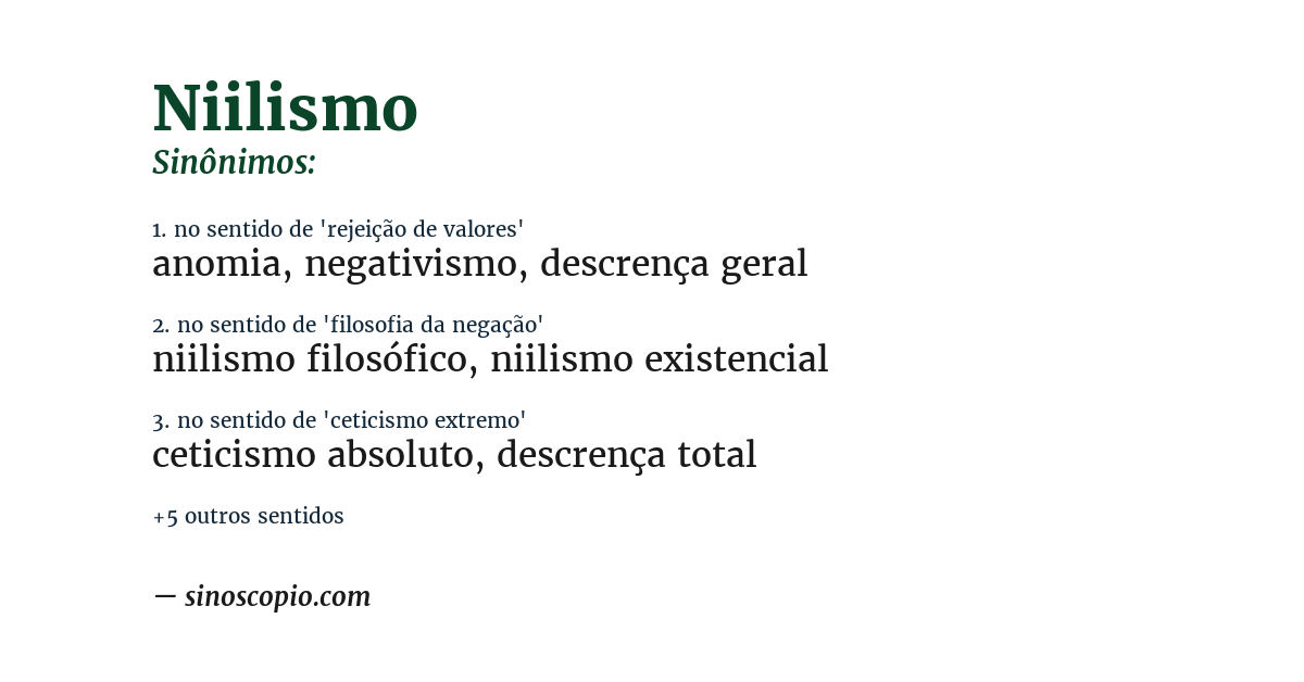 Sinônimo de niilismo