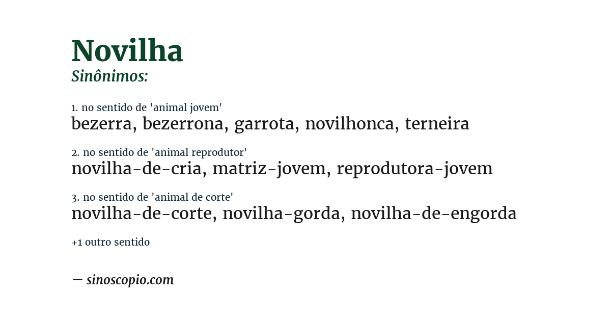 Sinônimo de novilha