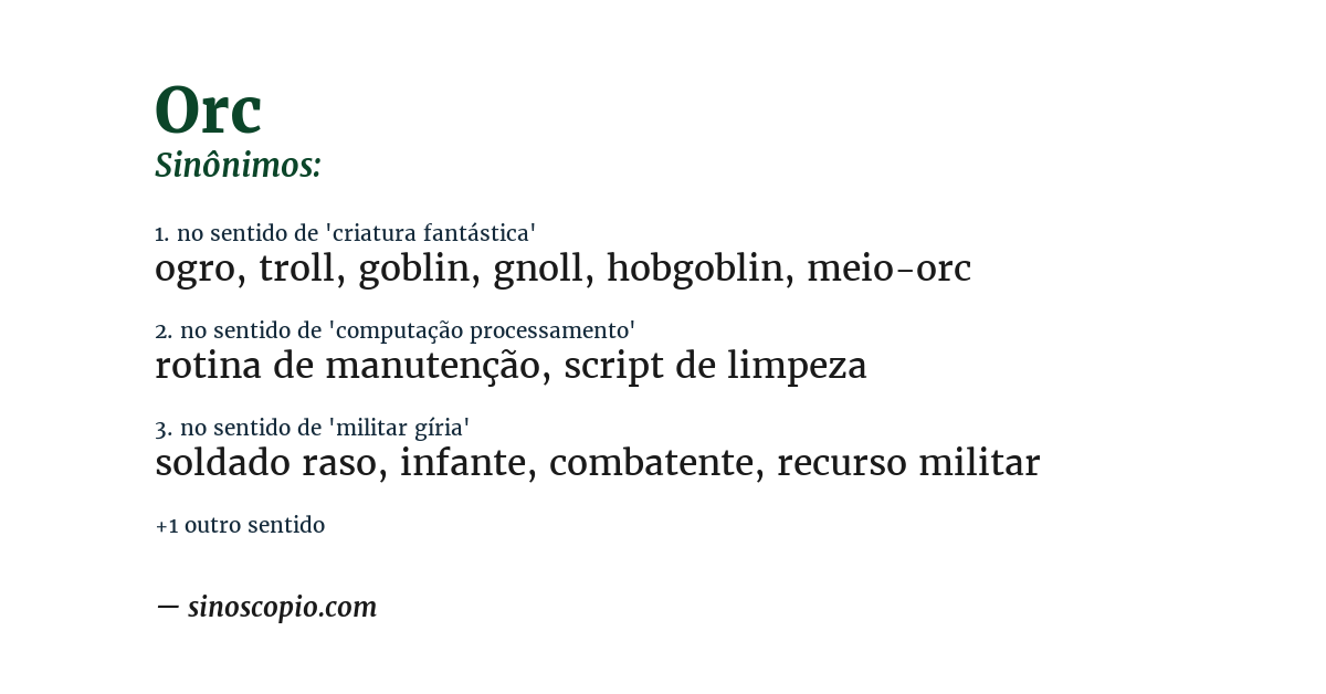 Sinônimo de orc