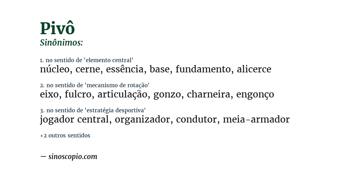 Sinônimo de pivô