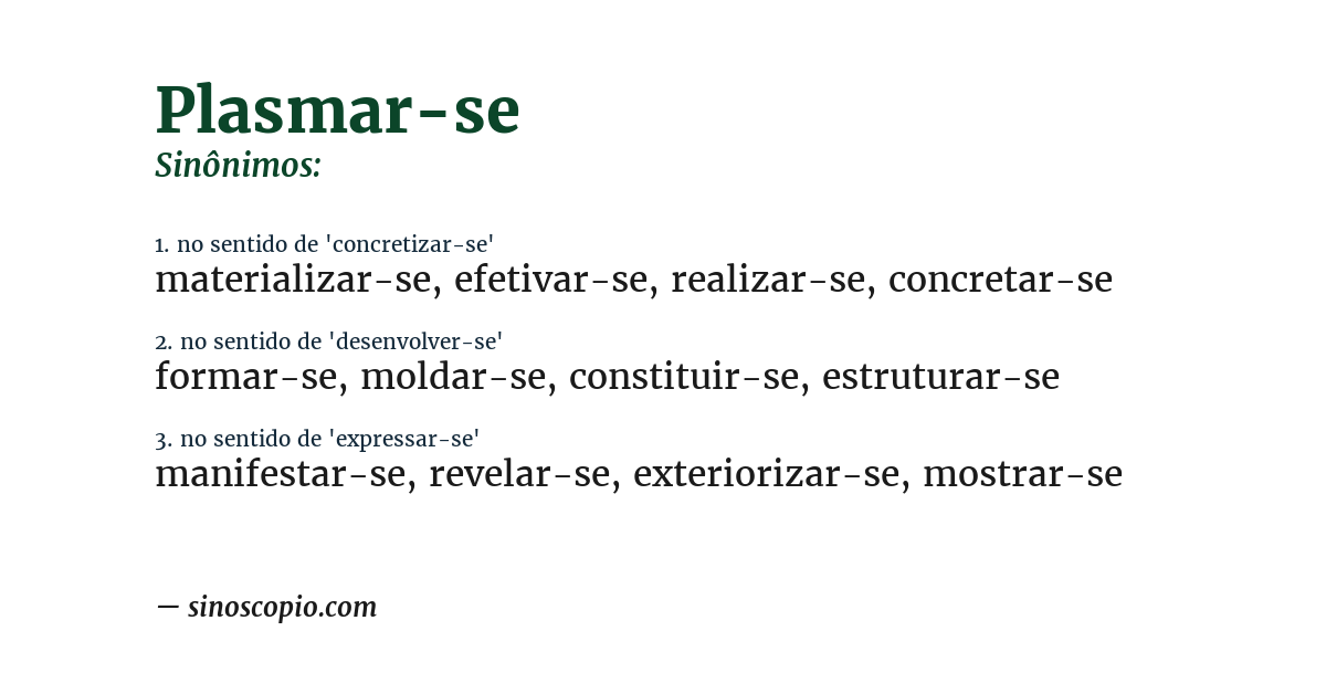 Sinônimo de plasmar-se
