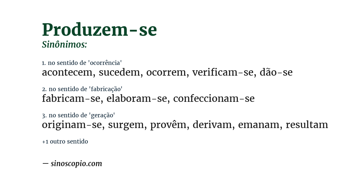 Sinônimo de produzem-se
