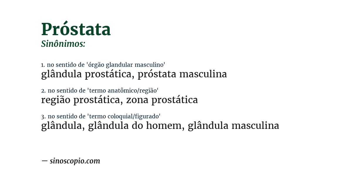 Sinônimo de próstata