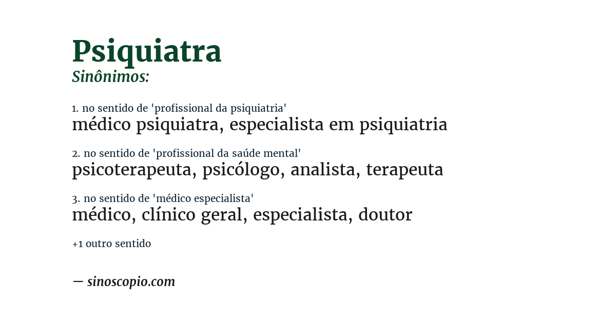Sinônimo de psiquiatra