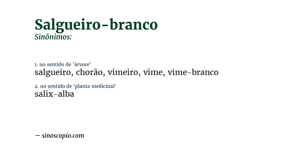 Sinônimo de salgueiro-branco
