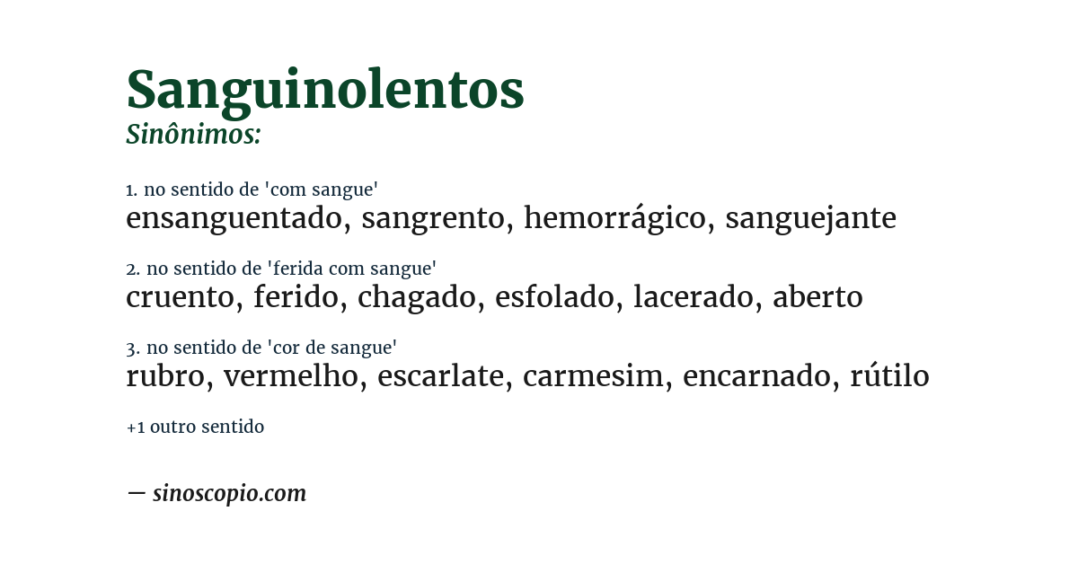 Sinônimo de sanguinolentos