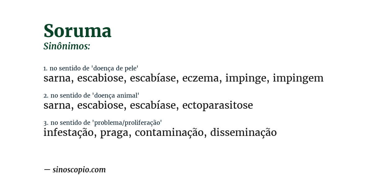 Sinônimo de soruma