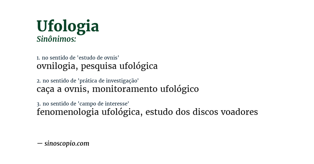 Sinônimo de ufologia