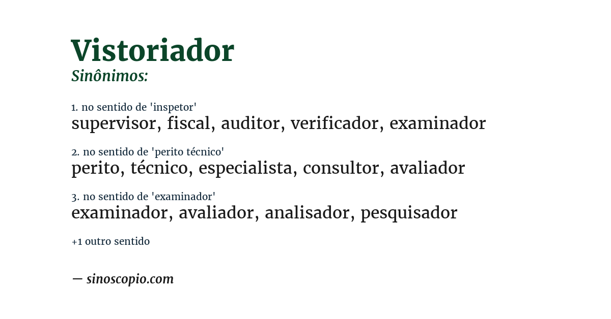 Sinônimo de vistoriador