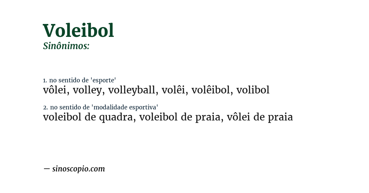 Sinônimo de voleibol