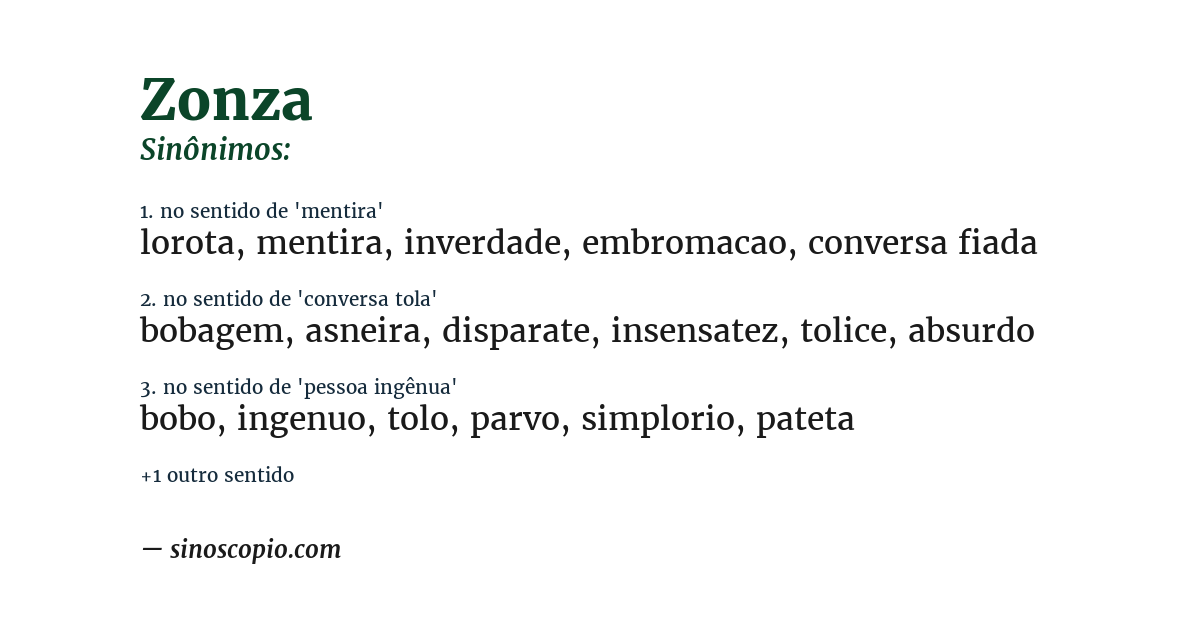 Sinônimo de zonza