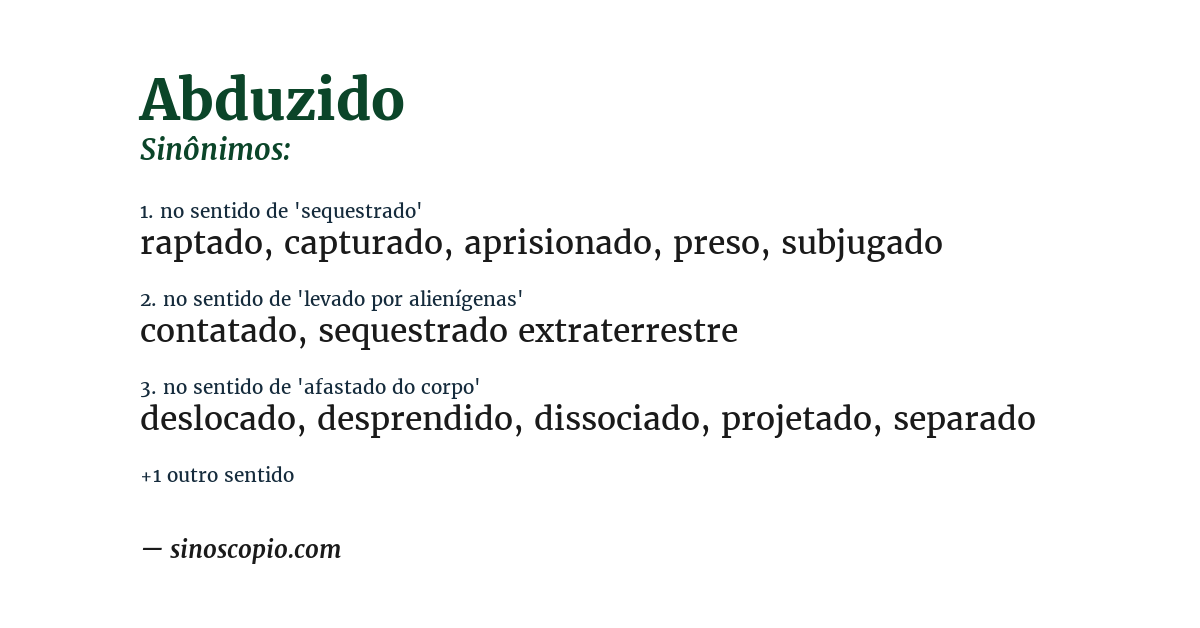 Sinônimo de abduzido