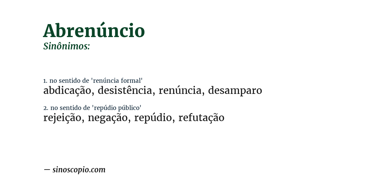 Sinônimo de abrenúncio