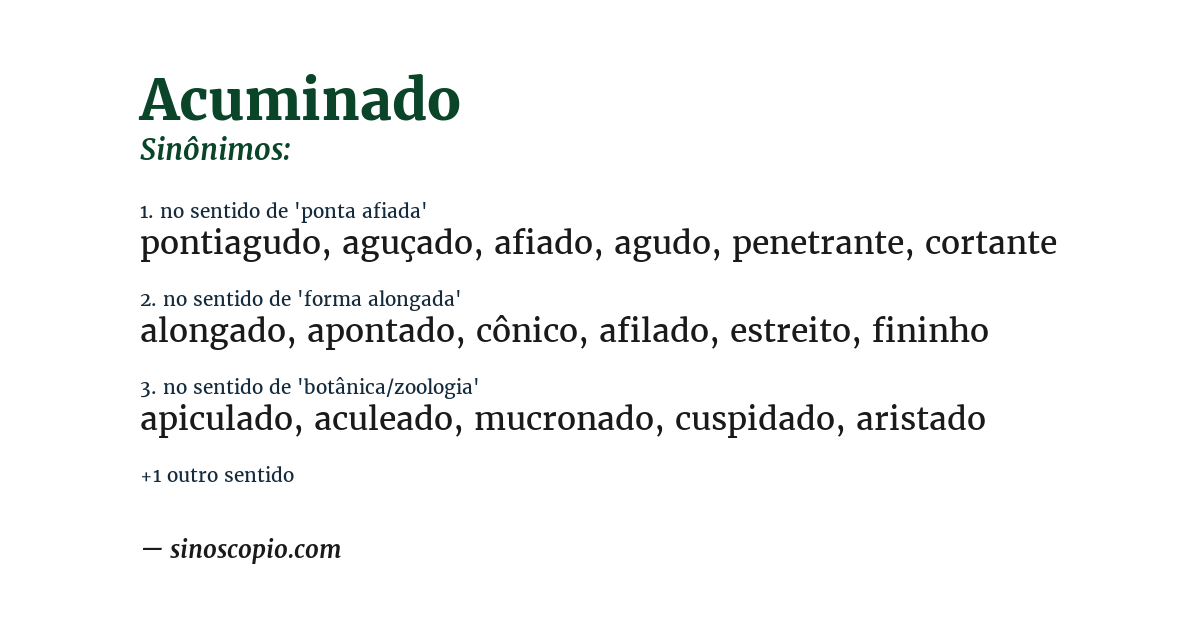 Sinônimo de acuminado