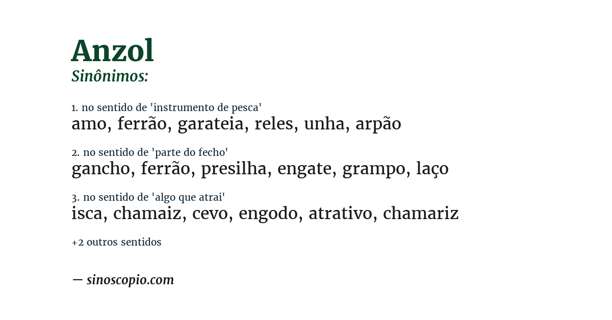 Sinônimo de anzol