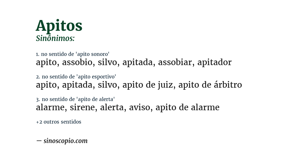 Sinônimo de apitos