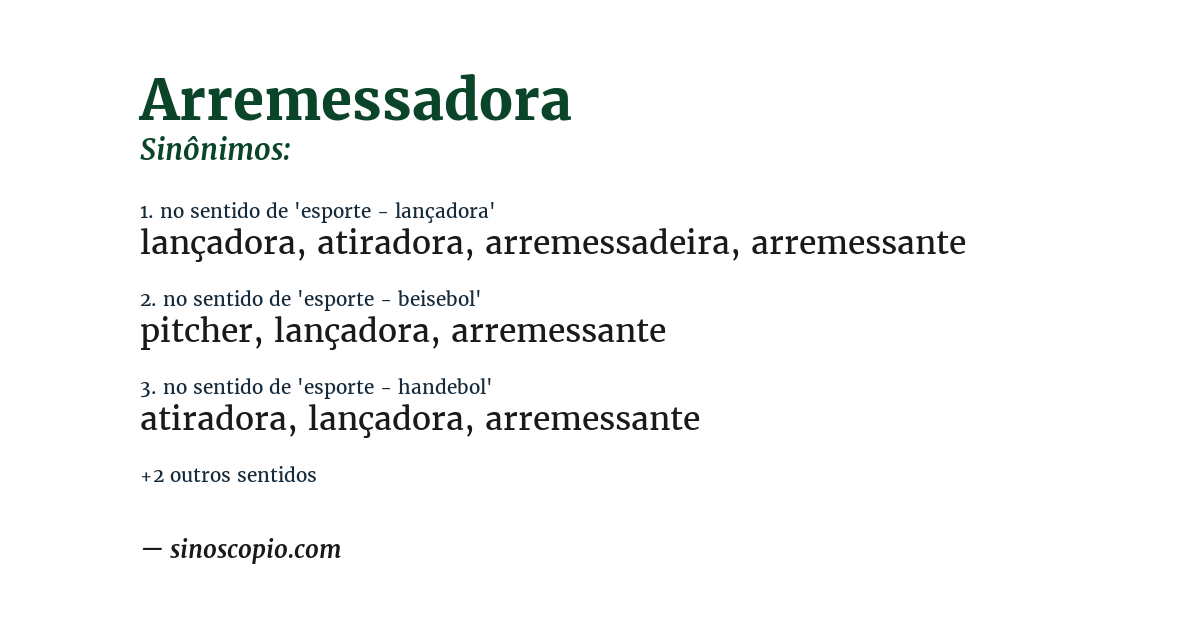 Sinônimo de arremessadora