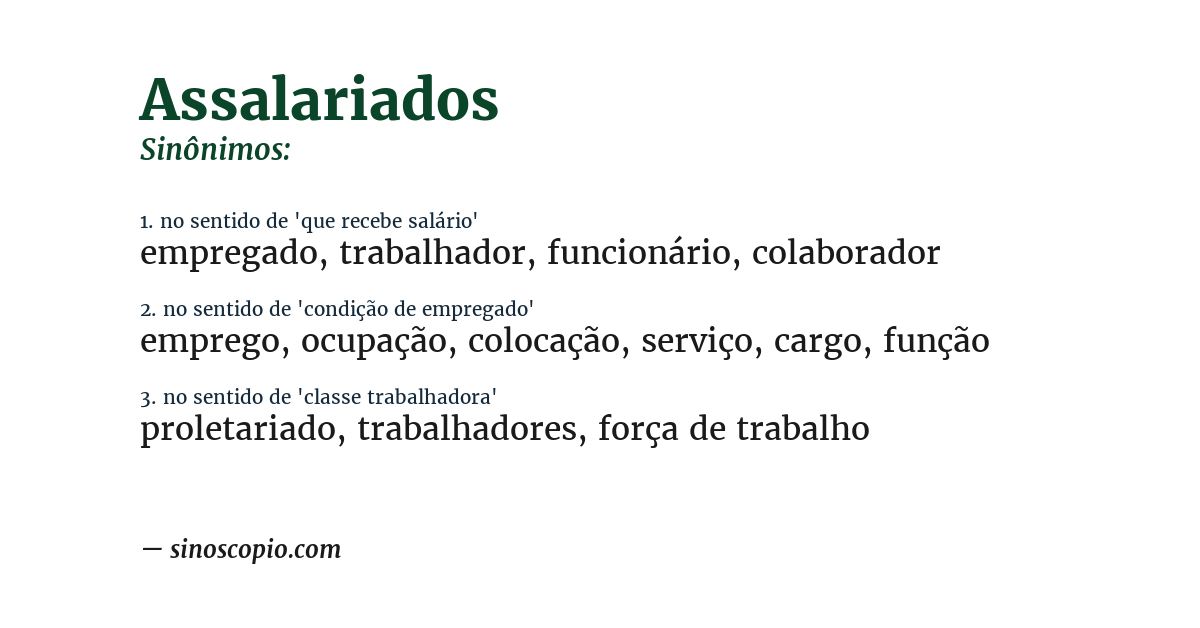 Sinônimo de assalariados