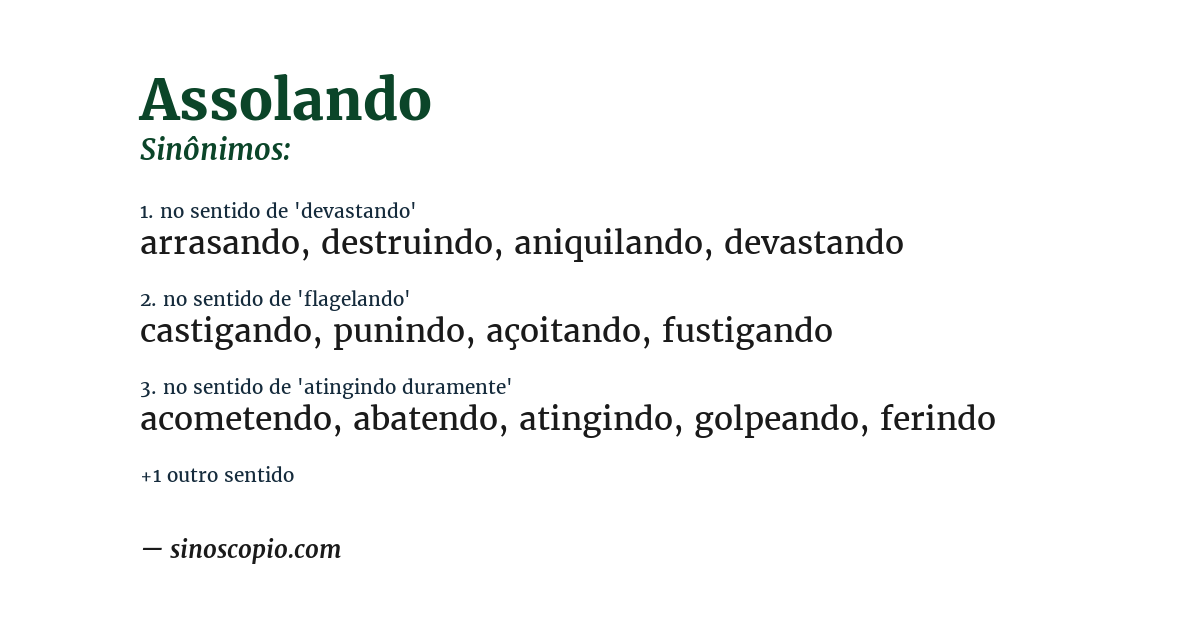 Sinônimo de assolando