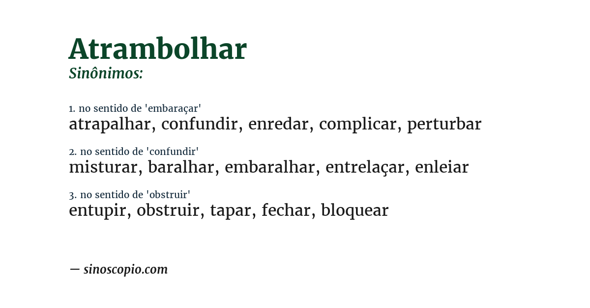 Sinônimo de atrambolhar