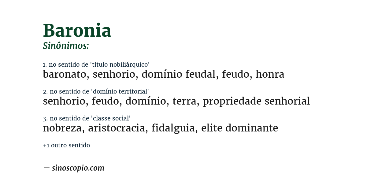 Sinônimo de baronia