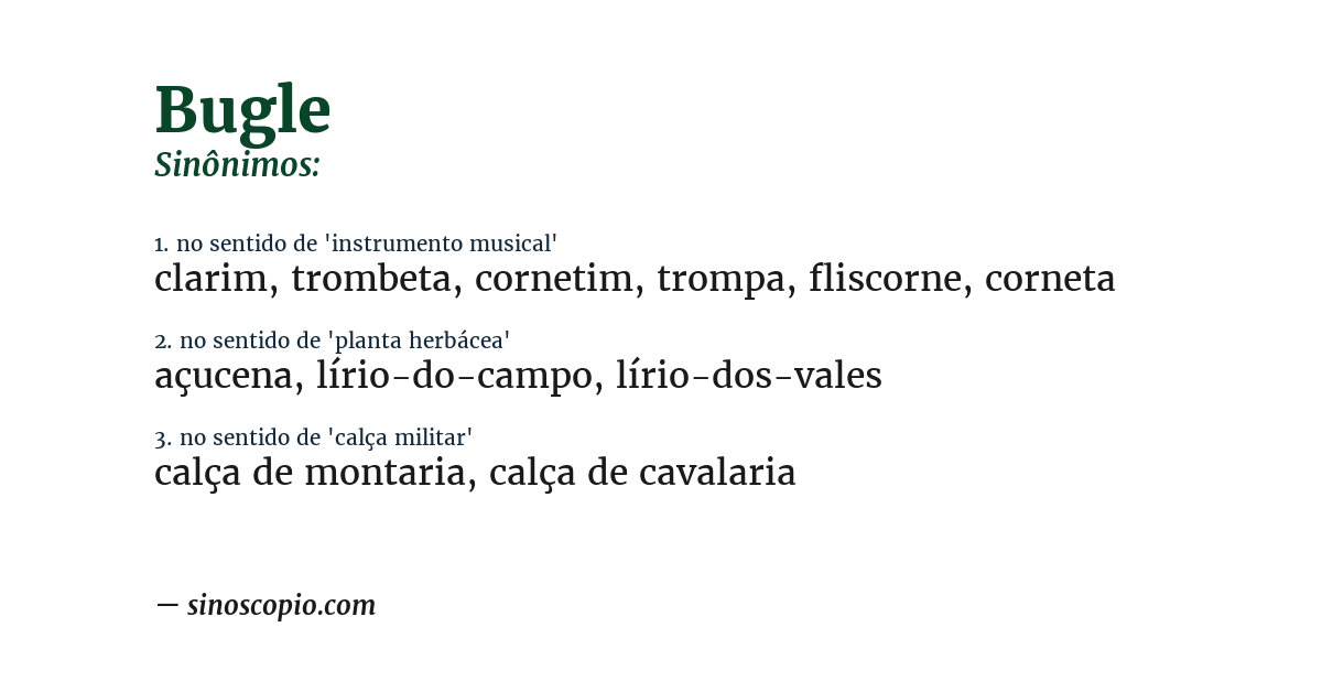 Sinônimo de bugle