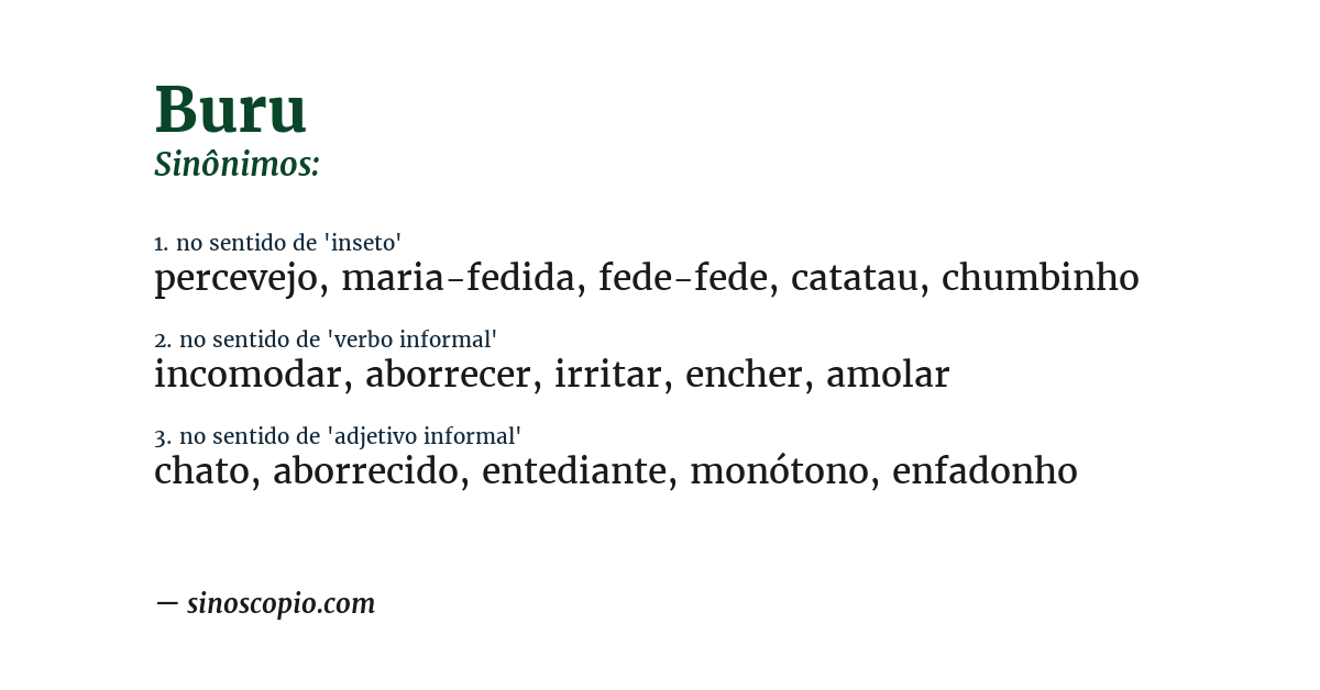Sinônimo de buru