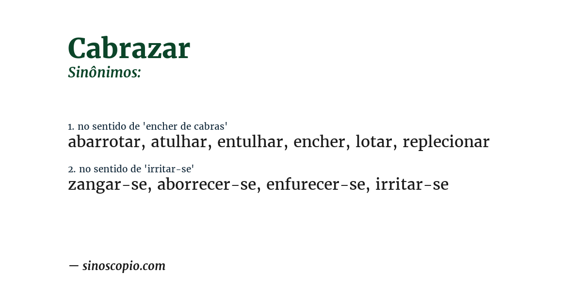 Sinônimo de cabrazar