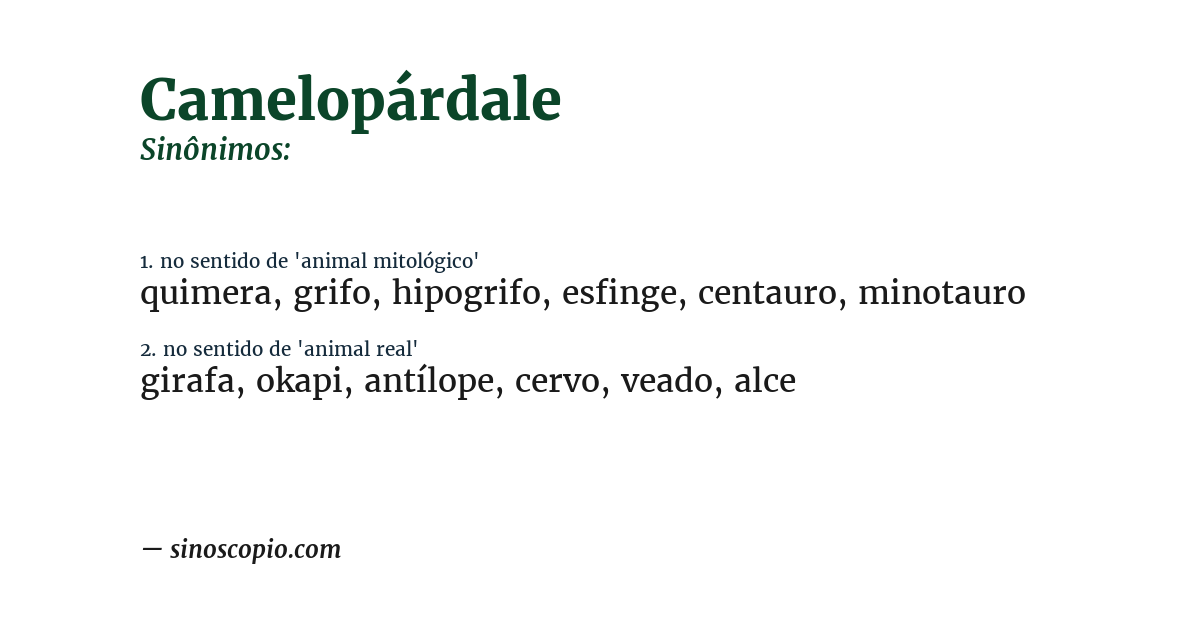 Sinônimo de camelopárdale