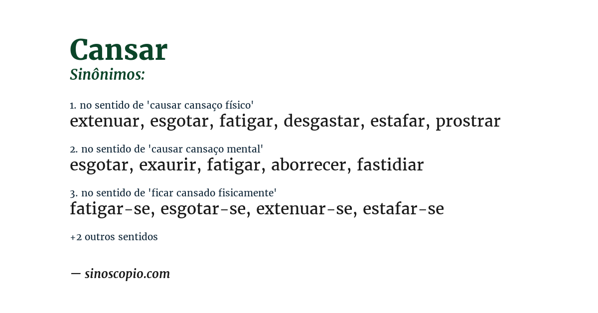 Sinônimo de cansar