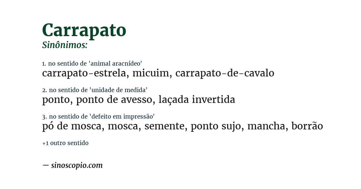 Sinônimo de carrapato