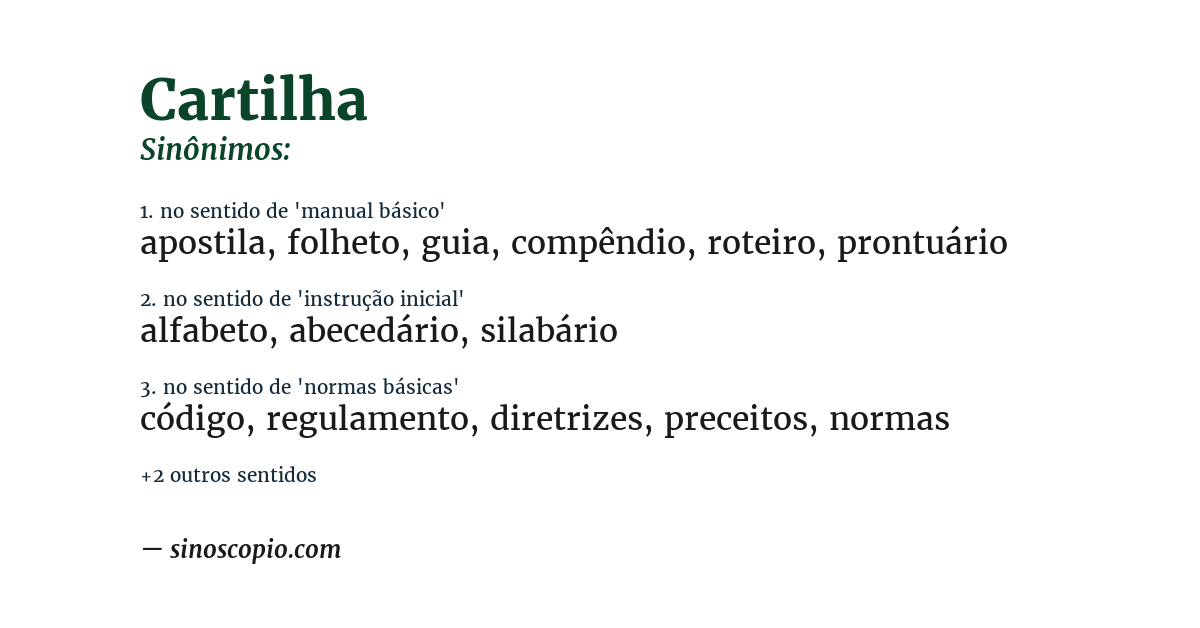 Sinônimo de cartilha